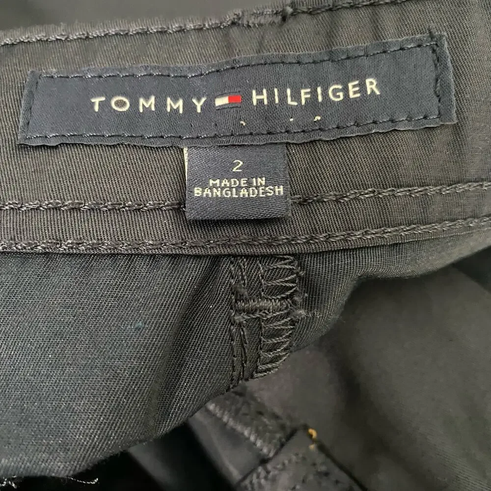 Tommy Hilfiger Cargo Pants Womens 2 Oversized Navy Wide Leg Career Workwear NWT - Picture 3 of 9